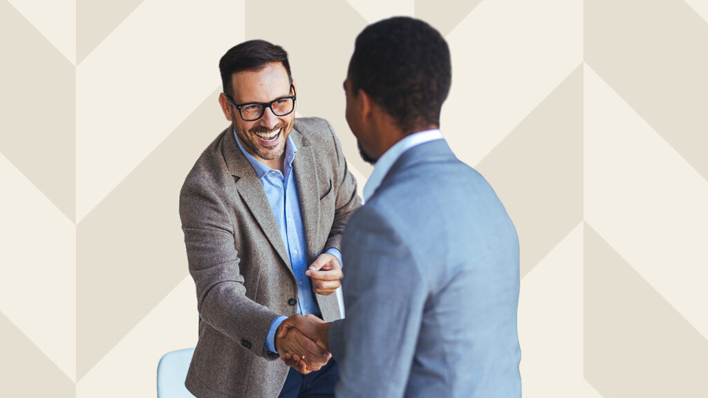 Employer Shaking Employees' Hand Mobile